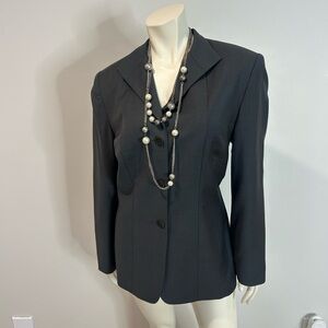 Elegant Vintage Charcoal Gray Women's Blazer by Holt Renfrew❤️10